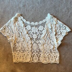 Crochet Lace Shrug or Cropped Vest